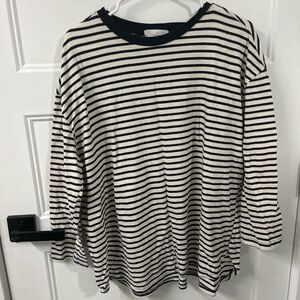 Pomander Place Navy Stripe Top